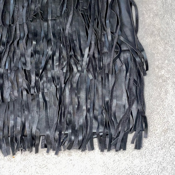 Le Chateau Leather Fringe Mini Skirt - Picture 5 of 5